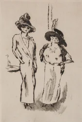 Two Women at the Ball, ca. 1910 (radering)