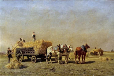 Reapers Detail of a Painting af Jules Veyrassat (1828-1893) Reims Museum of Fine Arts fra det 19. århundrede
