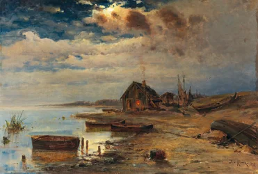 Aftenstemning ved Østersøkysten, 1907.