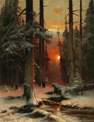 Sne i skoven, 1885