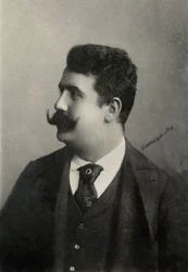 Portræt af den italienske komponist Ruggero Leoncavallo (foto)