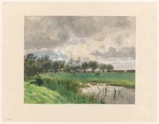 Ko græsser på en eng