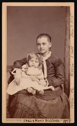 Gruppeportræt af Herman Henry Diebitsch Børn, Marie og Josephine Josie, 8. juni 1875.