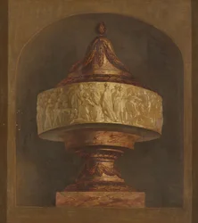 Tapet med dekorativ vase