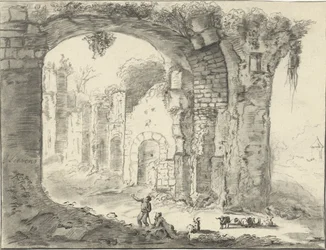Landskab med ruin
