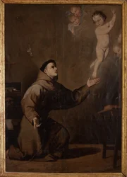Sognemuseum. Maleri. Sankt Antonius af Padova ( Sankt Antonius af Padova ). Kopi af Jose Ribera. Olie på lærred. 17. århundrede.