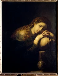 Den angrende Madeleine. Maleri af Jose de Ribera dit il Spagnoletto "" den spanske "" (1591-1652)