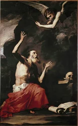 Sankt Hieronymus og englen (olie på lærred