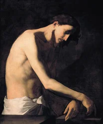 The flagellation of Christ par Ribera, Jose, de (1591-1652). Olie på lærred, størrelse: 99x81, ca. 1620, Galleria Sabauda, Torino