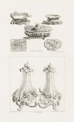Sallieres et Tabatières (saltretter og snusbokse), tallerken 69 i Oeuvres