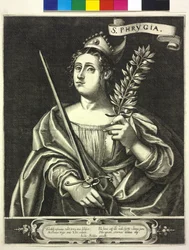 Gravering af Justus Sadeler phrygisk sibyl (gravering)