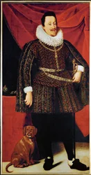 Kejser Ferdinand II, gift med Maria Anna af Bayern og Eleonore Gonzaga ... (olie på lærred)