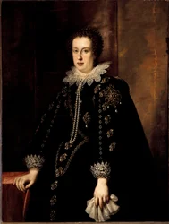 Portræt af Claude de Medicis (Claudia de Medici) (1604-1648) Hustru til hertugen af Urbin Federico della Rovere dengang ærkehertug Leopold V af Østrig Tyrol Maleri af Justus Sustermans (1597-1681) Firenze fra 1600-tallet, Pitti Palace