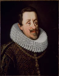 Portræt af kejser Ferdinand II af Det Hellige Rige (1579-1637), tysk romersk kejser” - Portræt af Ferdinand II, hellig romersk kejser, konge af Ungarn (1578-1637) (Habsburghuset) maleri af Justus Sustermans (1597-1681) ) Firenze, Pitti-paladset