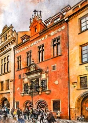 Den historiske facade i Prag