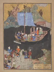 Folio fra en Khamsa (kvintet) af Amir Khusraw Dihlavi (d. 1325); Bortførelsen til søs (FGA F1937.27)