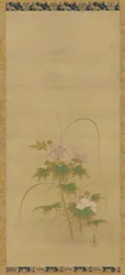 Hibiscus del af et sæt, Edo-periode, midten af det 17.-begyndelsen af det 18. århundrede.