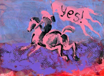 Pink hest – Ja-flag