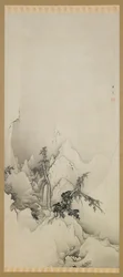 Vinterlandskab: en kløft, Meiji-æra, 1883.