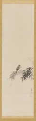 Fugl på en bambusgren, Edo-periode, 1600-tallet.
