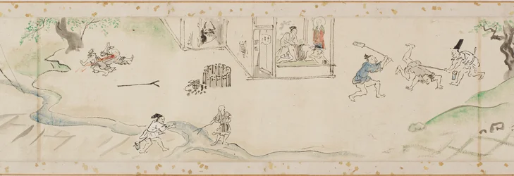 Mirakler udført af bodhisattvaen Jizo kopi af et afsnit af en håndrulle, Edo-perioden, 1627.