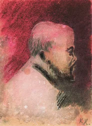 Portræt af digteren Paul Verlaine (1844-1896) af Karel Hlavacek (1874-1898)