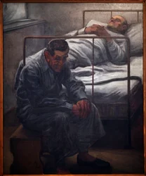 Hospital. Maleri af Karel Myslbek (1874-1915), Olie på lærred 1910. Tjekkisk kunst 20. århundrede. Veletrzni Palace (Messepaladset), Prag (Tjekkiet).