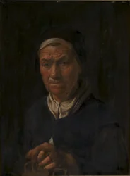 Portræt af en gammel kvinde, hustru af Christian Jacobsen Drakenberg, født Bagge (?)