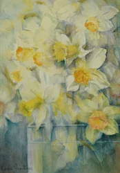 Spring Time, blandede påskeliljer i tank nr. 3., Mrs Krelage, Ice Follies and Fortune