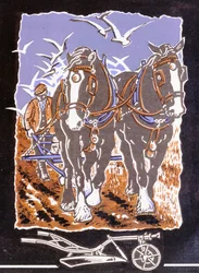 Ploven, 1997 (linosnit og wc på papir)