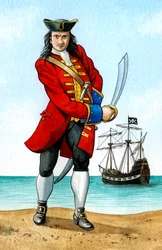 John Calico Jack Rackham, 1680-1720, engelsk piratkaptajn