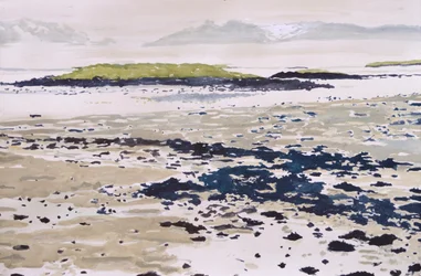 Fredelig tidevandsstrand