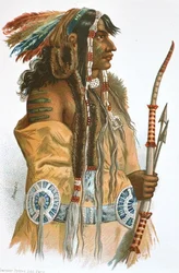 En mandanindianer, ca. 1833-34 (farve litho)