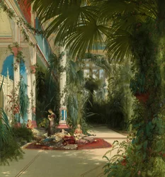 Interiøret i palmehuset på Pfaueninsel nær Potsdam, 1834.
