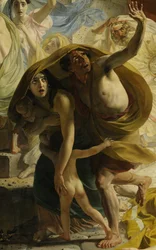 Detalje af Pompejis sidste dag (af Karl Brjullov, 1833, Det Russiske Museum)