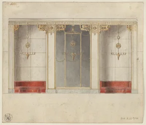 Berlin, Wilhelmstraße 102. Prins Albrecht af Preussens palæ, udkast til Marmorsalen