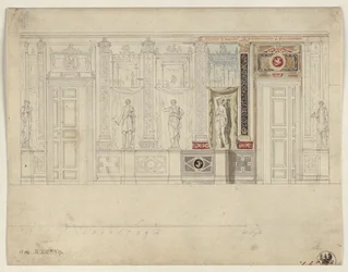 Berlin, Wilhelmstraße 102. Prins Albrecht af Preussens palæ, udkast til den ovale spisesal
