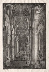 Interiør af St. Stephens Cathedral i Wien, ca. 1810.