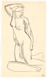 Knælende model