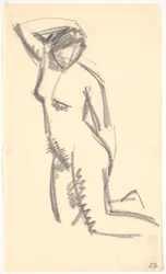 Knælende model