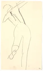 Stående model, set bagfra