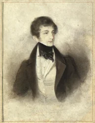Portræt af pianisten og komponisten Sigismund Thalberg 1812-1871, 1829.