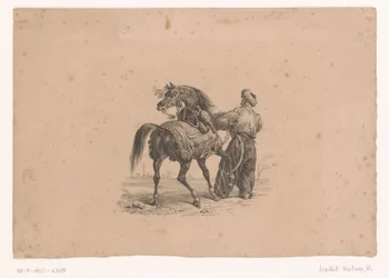 Hest og stående mand i osmannisk tøj Heste og ryttere (serietitel)