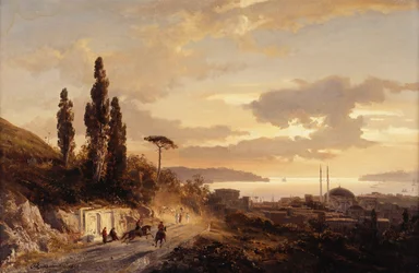 En udsigt over Konstantinopel og Bosporus fra den asiatiske side, 1864