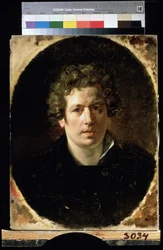 ""Selvportræt"" Maleri af Karl Pavlovich Briullov (Bryullov) (1799-1852) omkring 1833 Statens Russiske Museum Sankt Petersborg