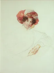 Kvinde i turban. Portræt af grevinde Maria Grigoryevna Razumovskaya 1772-1865, født Vyazemskaya, 1827-1830