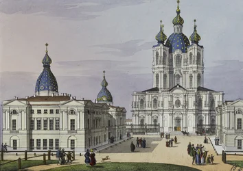 Opstandelsesklosteret Smolnyj i St. Petersborg, første halvdel af det 19. århundrede.