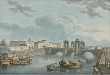 Udsigt over Fontanka ved Obukhov-broen, 1823