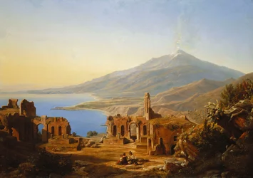 Græsk Teater, Taormina, med Etna hinsides, 1852