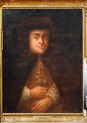 Portræt af Tsarina Natalia Naryshkina (Narychkina) (Nathalie Narychkine) (1651-1694), kone til Alexis I af Rusland. Maleri af Karl Schurmann (?-efter 1710), olie på lærred. 1600-tallets tysk kunst. Regionalt kunstgalleri, Tver (Rusland).